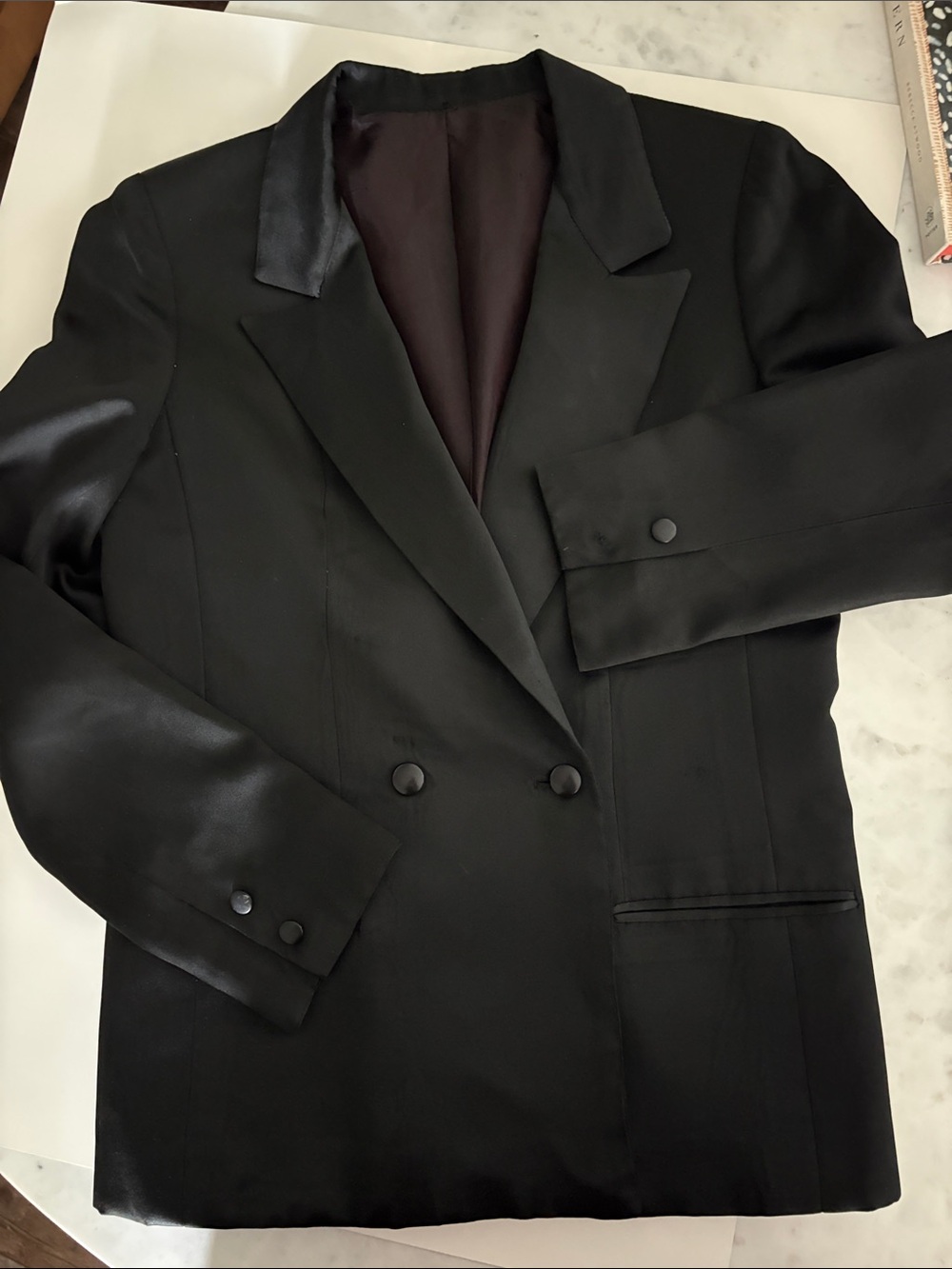 Nina Ricci Black Silk Double-Breasted Blazer